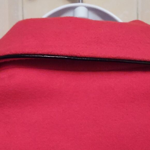 Steve Madden Women's‎ Size L Classic Winter Coat Red Black Color Block Button - Picture 5 of 10